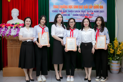 Trường THCS Sông Trí trao thưởng học sinh đạt giải quốc gia Cuộc thi Giới thiệu sách trực tuyến năm 2021
