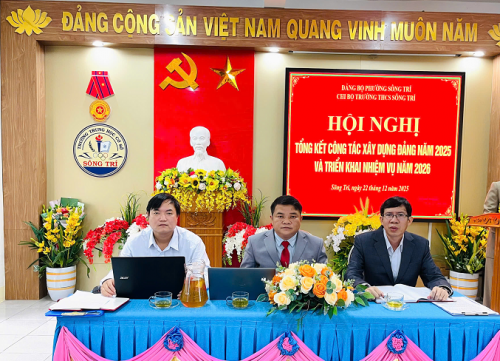Chi bộ THCS Sông Trí tổ chức Hội nghị tổng kết công tác xây dựng Đảng năm 2025 và triển khai nhiệm vụ năm 2026