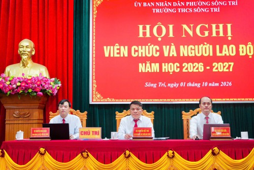 Trường THCS Sông Trí tổ chức Hội nghị Viên chức, người lao động năm học 2026 - 2027
