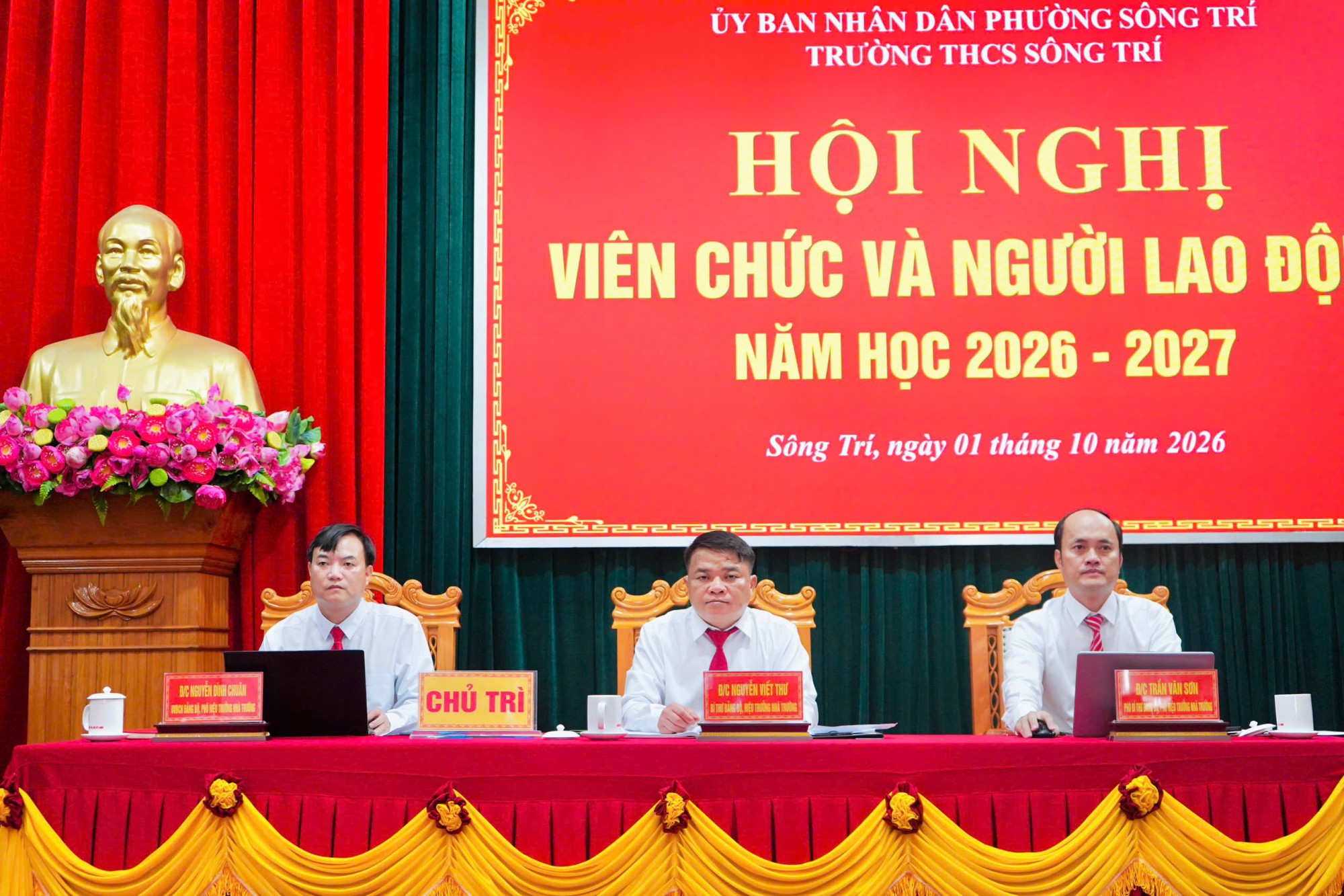 Trường THCS Sông Trí tổ chức Hội nghị Viên chức, người lao động năm học 2026 - 2027